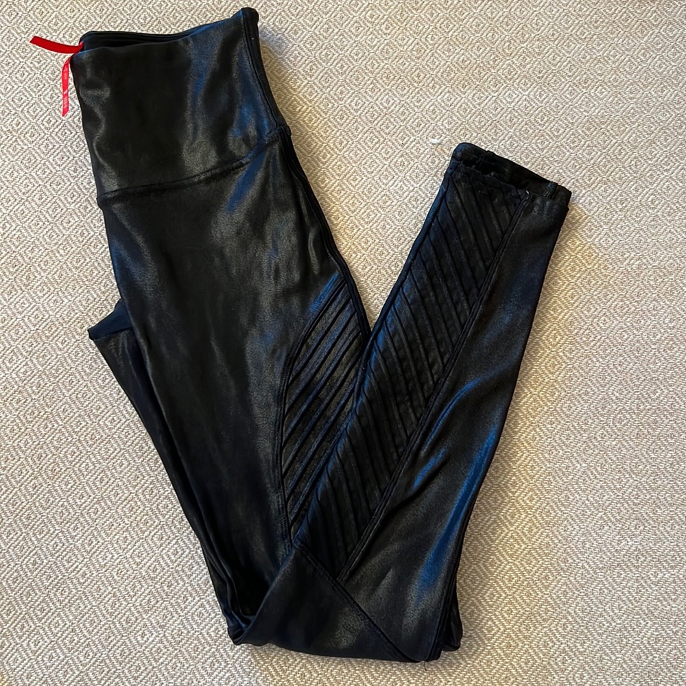 SPANX, ‘Moto’ Faux Leather Legging in Very Black